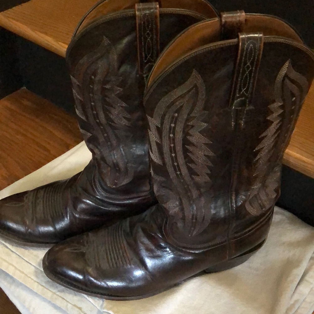 Lucchese boots.  Brown leather Size 12E